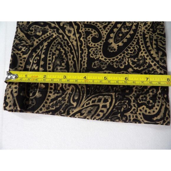 Lauren Ralph Lauren 12 Ankle Pant Paisley Print Boho Black Beige Business Casual - Picture 4 of 8
